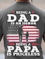 preiswerte 3D-T-Shirt für Männer-Papa-Shirts zum Vatertag, Nationalflagge, Vintage-Modedesigner, Herren-T-Shirt mit 3D-Aufdruck, T-Shirt mit Rückenaufdruck, Papa-T-Shirt, Outdoor-Sport-T-Shirt, Schwarz, Rot, Marineblau, kurzärmliges