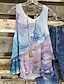 halpa Naisten hihattomat paidat ja aluspaidat-Naisten Hihaton Kuvitettu Abstrakti Painettu Kausaliteetti Perus Hihaton Pyöreä kaula-aukko Valkoinen