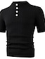 cheap Men&#039;s Casual T-shirts-Men&#039;s T shirt Tee Knit Tee Plain Henley Vacation Going out Short Sleeves Knitted Clothing Apparel Fashion Basic Casual