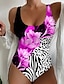 cheap One-piece swimsuits-Women&#039;s Swimwear One Piece Normal Swimsuit Printing Floral Beach Wear Summer Bathing Suits