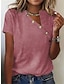cheap Women&#039;s T-shirts-Women&#039;s T shirt Tee Plain Daily Weekend Black Short Sleeve Elegant Fashion Basic V Neck