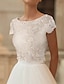 cheap Wedding Dresses-Beach Boho Wedding Dresses Separates Scoop Neck Cap Sleeve Separates Lace Bridal Tops Bridal Gowns With Appliques Solid Color 2023
