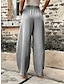 Недорогие женские брюки из хлопка и льна-Жен. Льняные брюки Зауженные брюки Боковые карманы мешковатый Полная длина Черный