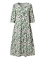 Χαμηλού Κόστους Print Φορέματα-Γυναικεία Καθημερινό φόρεμα Floral φόρεμα Μίντι φόρεμα Θαλασσί Βυσσινί Πράσινο του τριφυλλιού Μισό μανίκι Φλοράλ Σουρωτά Καλοκαίρι Άνοιξη Λαιμόκοψη V Στυλάτο Διακοπές 2023 Τ M L XL XXL 3XL