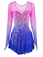 cheap Figure Skating-Figure Skating Dress Women&#039;s Girls&#039; Ice Skating Dress Outfits Dark Red Dusty Rose Sky Blue Halo Dyeing Mesh Spandex High Elasticity Competition Skating Wear Handmade Ice Skating Figure Skating