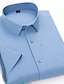 levne Pánské společenské košile-Pánské Košile k obleku Světle modrá Světle zelená Růžová Krátký rukáv Pruhy a pléd Přehnutý Celý rok Svatební Kancelář a kariéra Oblečení