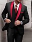 cheap Tuxedo Suits-Red Royal Blue Men&#039;s Wedding Prom Tuxedos 3 Piece Shawl Collar Fashion Standard Fit Single Breasted One-button 2023