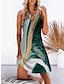 cheap Print Dresses-Women&#039;s Tank Dress Ombre Floral Hollow Out Print Strap Mini Dress Daily Date Sleeveless Summer Spring