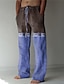 cheap Men&#039;s Printed Casual Pants-Men&#039;s Trousers Summer Pants Beach Pants Drawstring Elastic Waist 3D Print Color Block Geometric Pattern Graphic Prints Comfort Casual Daily Holiday Streetwear Hawaiian Navy Blue Blue
