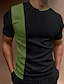 tanie Męskie koszulki casual-Męskie Podkoszulek Kolorowy blok Wycięcie pod szyją Urlop Wyjściowe Krótkie rękawy Odzież Moda Podstawowy Codzienny
