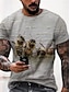 billige dyr og mupper-Herre Unisex Skjorte T skjorte T-skjorter Bie Grafiske trykk Crew-hals A B C D E 3D-utskrift Daglig Ferie Kortermet Trykt mønster Klær Designer Fritid Stor og høy