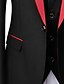 Недорогие Смокинг -костюмы-Красный Тёмно-синий Мужской Свадьба Выпускной Смокинги Набор из 3 предметов Шалевый Мода Стандартная посадка Однобортный с 1 пуговицей 2023