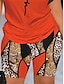cheap Women&#039;s Sets-Women&#039;s Loungewear Sets Leopard Flower Fashion Comfort Soft Home Daily Vacation Polyester Breathable Crew Neck Short Sleeve Shorts Elastic Waist Summer Spring White Red