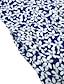 preiswerte Bedruckte Kleider-Damen Casual kleid Midikleid Blau Kurzarm Blumen Rüschen Frühling Sommer Rundhalsausschnitt Basic 2023 S M L XL XXL 3XL