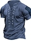 ieftine Tricouri casual pentru bărbați-Bărbați Tricou Tee Top Bloc Culoare Guler în picioare Stradă Vacanță Mânecă scurtă Cu Șiret Îmbrăcăminte Modă Designer De Bază