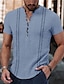 Недорогие Рубашка Хенли-мужская рубашка льняная рубашка графические принты геометрия воротник-стойка белый розовый синий зеленый хаки уличная уличная с коротким рукавом принт одежда одежда льняная мода уличная дизайнерская