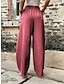 Недорогие женские брюки из хлопка и льна-Жен. Льняные брюки Зауженные брюки Боковые карманы мешковатый Полная длина Черный