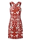 halpa Kuvioidut mekot-Naisten Väljä mekko Kuvitettu Geometrinen Avoin selkä Painettu Riipuskaula Mini mekko Päivittäin Loma Hihaton Kesä Kevät