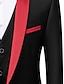 billige Tuxedo dresser-Rød Marineblå Menn Bryllup Skoleball Smokings 3 deler sett Buet Mote Standard passform Enkelt Brystet Enn-knapp 2023