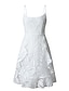 preiswerte schlichte Kleider-Damen Weißes Kleid Casual kleid Trägerkleid Minikleid Weiß Ärmellos Einfarbig Rüsche Sommer Frühling Spaghetti-Träger Modisch Urlaub 2023 S M L XL