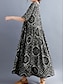 Χαμηλού Κόστους Print Φορέματα-Γυναικεία Μακρύ Φόρεμα Μάξι Φόρεμα Καθημερινό φόρεμα Έθνικ Φόρεμα Φόρεμα ριχτό από τη μέση και κάτω Φυλής Ρετρό Βίντατζ Καθημερινά Αργίες Διακοπές Τσέπη Στάμπα Μισό μανίκι Στρογγυλή Ψηλή Λαιμόκοψη