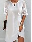 cheap Plain Dresses-Women&#039;s Casual Dress White Dress Summer Dress Mini Dress Lace Daily Holiday Date Fashion Modern Crew Neck Half Sleeve 2023 Regular Fit White Color S M L XL XXL Size