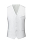 abordables Costumes Homme-Costumes de mariage blancs pour hommes, 3 pièces, couleur unie, coupe standard, simple boutonnage, un bouton, 2024