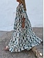 Χαμηλού Κόστους Print Φορέματα-Γυναικεία Μακρύ Φόρεμα Μάξι Φόρεμα Καθημερινό φόρεμα Φόρεμα ριχτό από τη μέση και κάτω Φόρεμα εκτύπωσης Δετοβαμένο Φτερό Μοντέρνα Καθημερινό ΕΞΩΤΕΡΙΚΟΥ ΧΩΡΟΥ Καθημερινά Αργίες Με Βολάν Κουρελού
