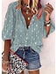 baratos Blusas e Camisas de mulher-Mulheres Camisa Social Blusa Gráfico Casual Botão Imprimir Rosa Manga Longa Básico Decote V Primavera Outono