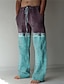 cheap Men&#039;s Printed Casual Pants-Men&#039;s Trousers Summer Pants Beach Pants Drawstring Elastic Waist 3D Print Color Block Geometric Pattern Graphic Prints Comfort Casual Daily Holiday Streetwear Hawaiian Navy Blue Blue