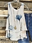 ieftine Bluze &amp; Camisole Damă-Pentru femei Bluză Abstract Imprimeu Casual De Bază Fără manșon Rotund Alb