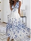 Χαμηλού Κόστους Print Φορέματα-Γυναικεία Καθημερινό φόρεμα Φόρεμα σε γραμμή Α Αμάνικο φόρεμα Φλοράλ Στάμπα Λαιμόκοψη V Μακρύ φόρεμα Καθημερινά Ημερομηνία Αμάνικο Καλοκαίρι Άνοιξη