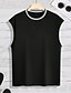 abordables Débardeurs-Homme Débardeur Sans manches Col ras du cou Été Uni / Solide Respirant Extérieur Salle de sport Sortir Noir Blanche T-shirt haut de gamme pour homme