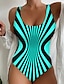 cheap One-piece swimsuits-Women&#039;s Swimwear One Piece Swimsuit Printing Striped Stylish Bathing Suits