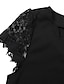 cheap Plain Dresses-Women&#039;s Mesh Black Dress Shift Dress Plain Pure Color Lace Patchwork Scalloped Neck Mesh Sleeve Mini Dress Basic Classic Daily Vacation Short Sleeve Summer Spring