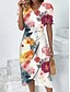 cheap Print Dresses-Women&#039;s Wrap Dress Print V Neck Midi Dress Daily Date Short Sleeve Summer Spring