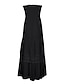 cheap Plain Dresses-Women&#039;s Long Dress Maxi Dress Casual Dress Sheath Dress Swing Dress Pure Color Streetwear Casual Outdoor Holiday Date Ruched Patchwork Sleeveless Strapless Dress Slim Black White Yellow Summer Spring