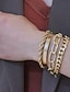 abordables Bracelets et bracelets rigides-4 pièces Bracelet Femme Classique Alliage Mode Punk Personnalisé Bracelet Bijoux Argent Dorée Irrégulier pour du quotidien Rendez-vous