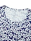 cheap Print Dresses-Women&#039;s Casual Dress Midi Dress Blue Short Sleeve Floral Ruched Spring Summer Crew Neck Basic 2023 S M L XL XXL 3XL