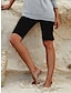 cheap Leggings-Women&#039;s Capri shorts Burmuda Shorts Polyester Split Mid Waist Knee Length Black