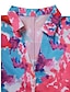 billige Kjoler med tryk-skjortekjole til kvinder knælang kjole lyseblå 3/4-lange ærmer med blomsterprint efterår vinter skjortekrave stilfuld afslappet moderne 2022 xxl