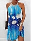 Χαμηλού Κόστους Print Φορέματα-Γυναικεία Σλιπ Φόρεμα Ombre Φλοράλ Στάμπα Λαιμός Μίνι φόρεμα Καθημερινά Ημερομηνία Αμάνικο Καλοκαίρι Άνοιξη