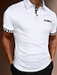 tanie klasyczna koszulka polo-Męskie Koszulka polo Koszula golfowa Codzienny Święto Klapa Krótki rękaw Moda Podstawowy Równina Klasyczny Lato Regularny Czarny Biały Granatowy Koszulka polo