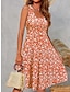 voordelige Jurken met print-Dames Tank-jurk Ditsy bloemen Afdrukken U-hals Mini-jurk Dagelijks Vakantie Mouwloos Zomer Lente
