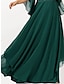 billige plus size festkjoler-kvinders plus size kurve afslappet kjole svingkjole almindelig lang kjole maxi kjole 3/4-længde ærmer lagdelt v-hals basic udendørs mørkegrøn sommer forår brudekjole
