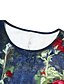 baratos Vestidos Estampados-vestido longo feminino vestido maxi verde azul cinza azul escuro manga curta estampa floral primavera verão gola redonda casual 2023 s m l xl xxl xxxl