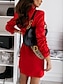 cheap Women&#039;s Blazer&amp;Suits-Women&#039;s Blazer Dress Double Breasted Lapel Blazer with Belt Fall Formal Party Casual Jacket Thermal Warm Windproof Stylish Contemporary Modern Jacket Long Sleeve with Pockets Black Red