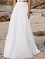 cheap Wedding Dresses-Beach Boho Wedding Dresses A-Line Separates Separates Floor Length Chiffon Bridal Skirts Bridal Gowns With Solid Color 2023