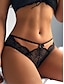 cheap Sexy Lingerie-Women&#039;s Sexy Lingerie Panties Pure Color Lovers Hot Home Bed Valentine&#039;s Day Lace Breathable Hole Summer Spring 3# 4#
