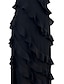 abordables robe soirée-robe longue Femme robe noire Sans Manches Eté Printemps - Mode Soirée A Volants Fendu Couleur monochrome Vacances Mince 2023 Noir Rouge S M L XL